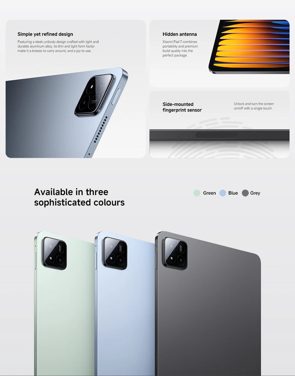Global Version Xiaomi Pad 7 Tablet PC Snapdragon 7 + Gen 3 11.2 ''3.2K 144Hz Display 8850mAh Big Battery 13MP Real Camera