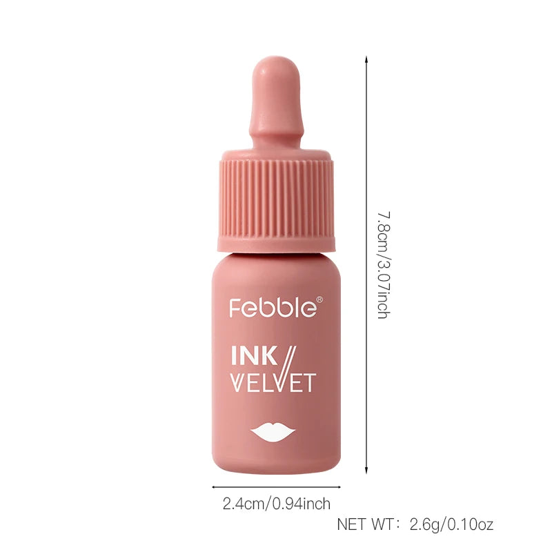 Febble 6 Color Matte Lip Gloss Nude Velvet Liquid Lipstick Multifunctional Long-lasting Lip Cosmetics Suitable for Autumn Winter