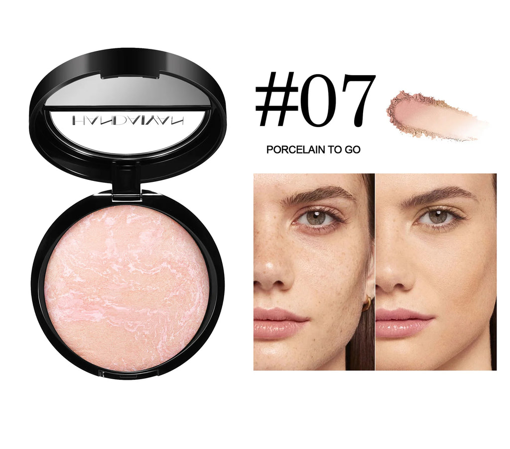 7 Colors Baked Duo Matte Finishing Powder Foundation Compact Waterproof Long Lasting Full Coverage Makeup Base Smooth Skin