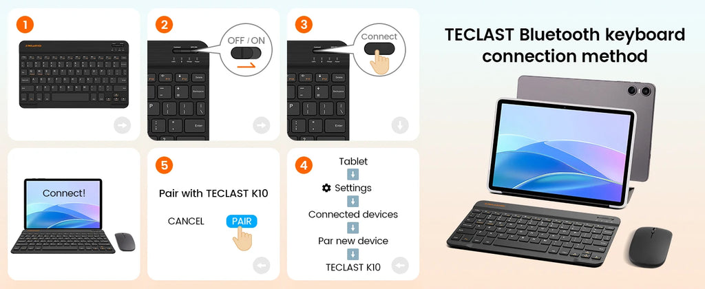 Teclast P50Case Tablet Android 15 11" 12GB(4GB+8GB) RAM 128GB ROM T606 8-Core 7000mAh P50 Case/Keyboard/Mouse/Stylus/Headphone