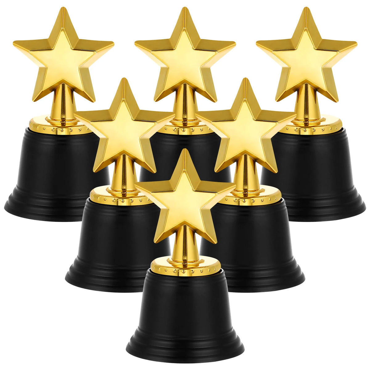 6Pcs Plastic Star Trophy Awards Kids Party Prizes Souvenirs Gifts Reward Game Props Film Accessories Trophies For Classroom