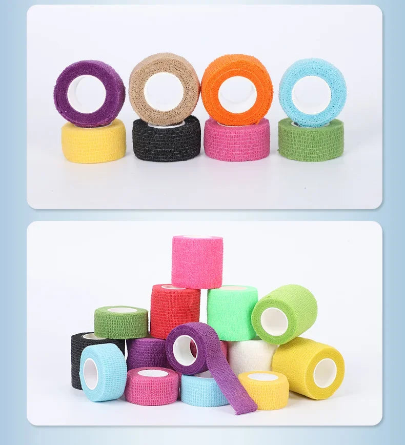 1Roll 2.5/5/10cm*4.8m Gauze motion Bandage Self-adhesive Breathable Elastic Bandages for Sports Fixing Finger Wrist Leg