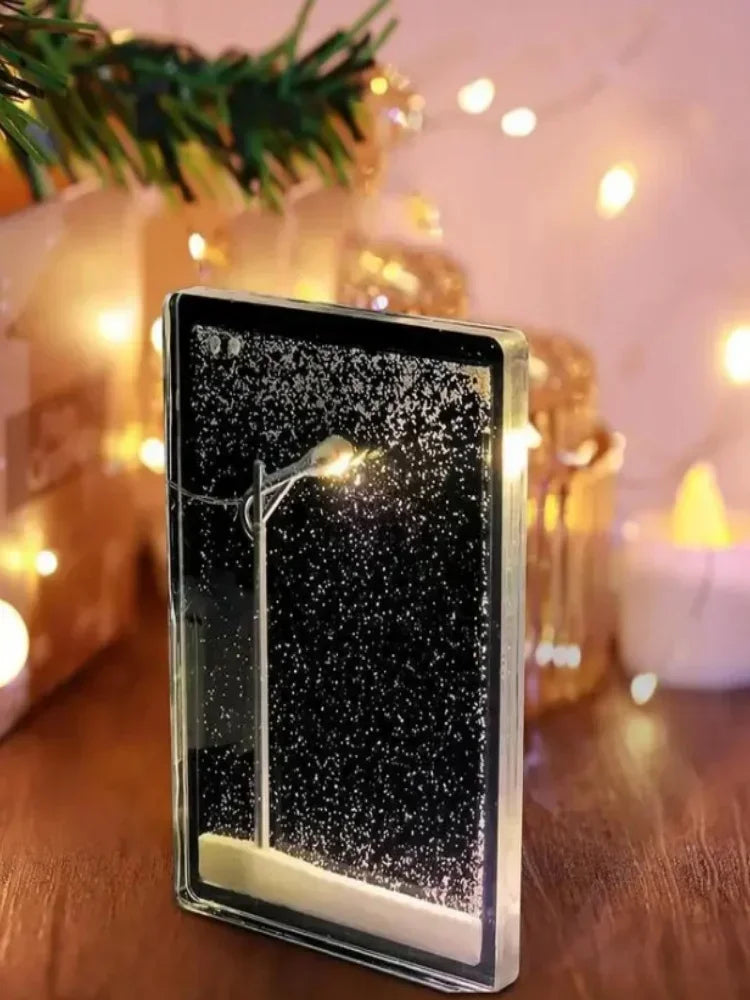 Christmas Snow Scene Night Light Desk Light Christmas Crafts Snowy Night Lamp Decor Arts And Crafts Night Street Lamps for Girls