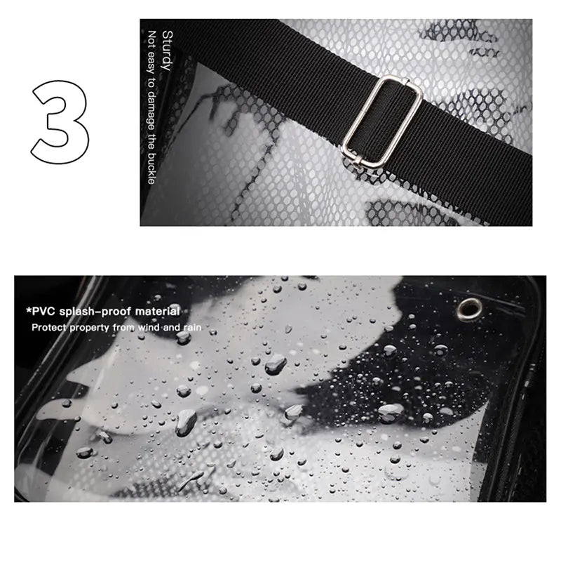 TINYAT Women Lightweight Mesh Strap Waterproof Transparent pvc Bags Put Lost Headphone Jack Umbrella Cell Phone 9.7 inch iPad