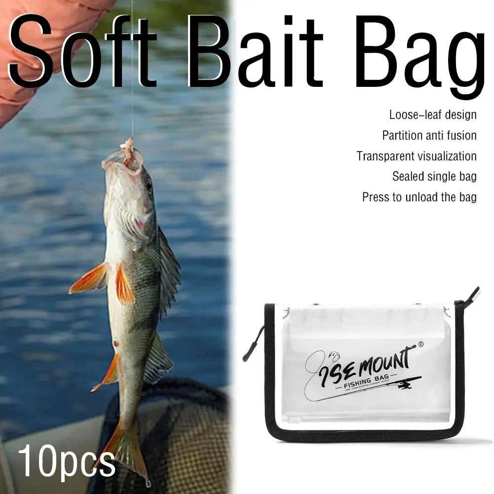 Waterproof PVC Fishing Lure Bag Transparent Fake Bait Storage Case Partitioned Tackle Organizer Pouch For Fishing Accessories