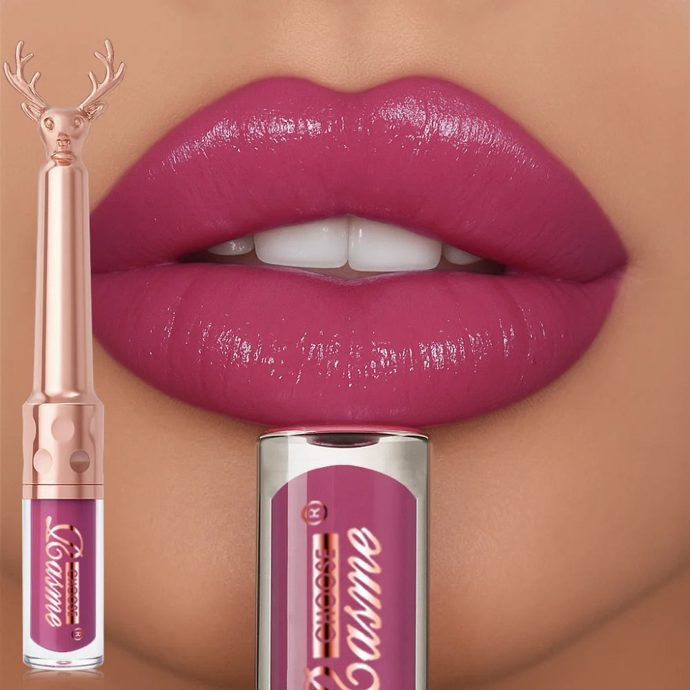 Moisturizing Cream Lip Gloss Autumn/Winter Moisturizing Liquid Lipstick Long Lasting Non Greasy Lip Makeup Christmas Brown
