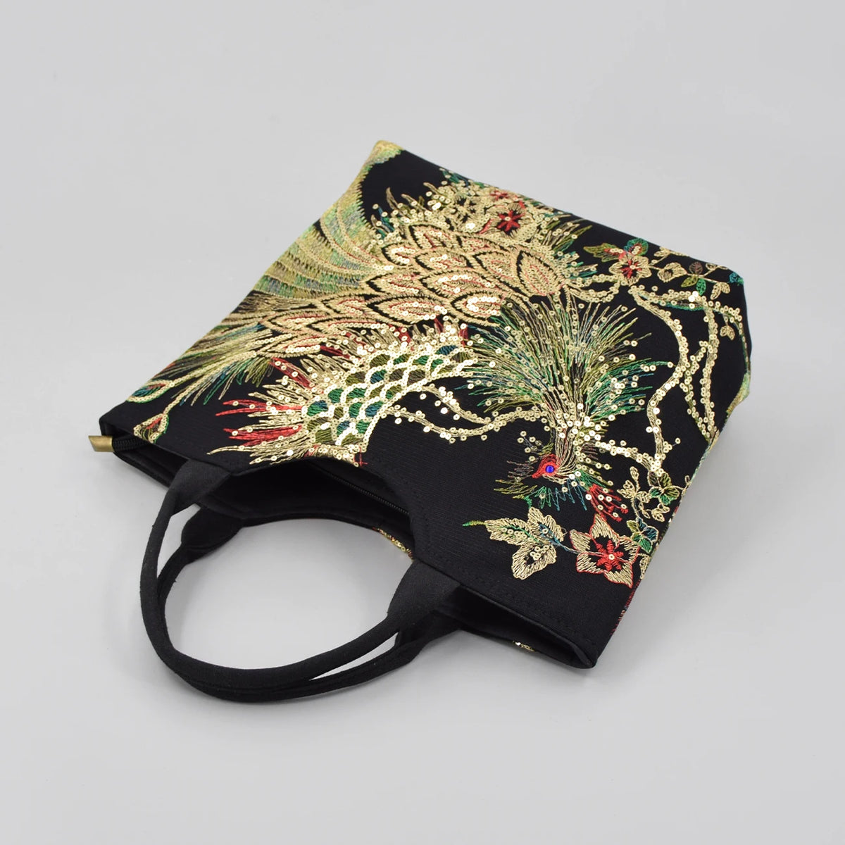 Phoenix Embroidered Sequin Handbag, Ethnic Style Embroidered Handbag, Women's Ethnic Travel Bohemian Bag