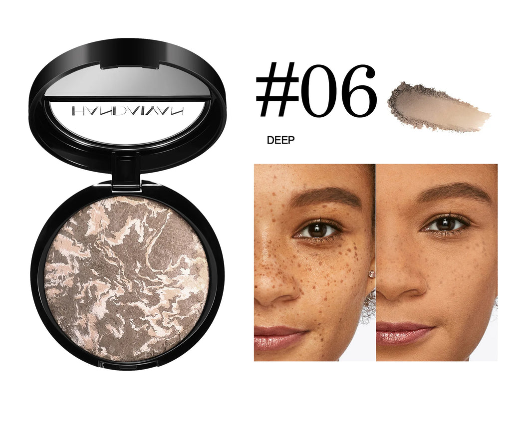 7 Colors Baked Duo Matte Finishing Powder Foundation Compact Waterproof Long Lasting Full Coverage Makeup Base Smooth Skin