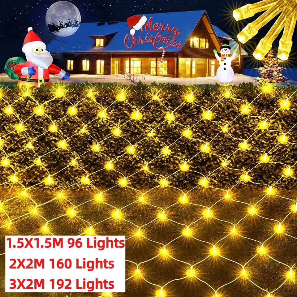 Christmas Decorations Lamp LED Fishing Net Light Outdoor Waterproof Street Tree Decoration Light Wedding Festival Mesh Light