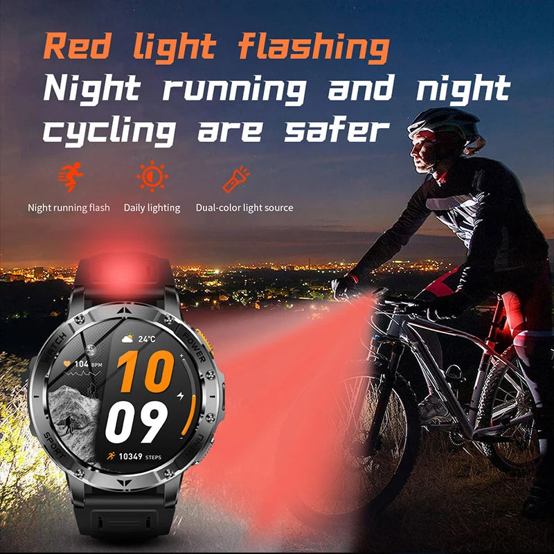 Smart Watch 1.7'' IPS Screen 1400mAh Battery IPX8 Waterproof 120+ Sports SOS LED BT Call Heart Rate Monitor Men Women
