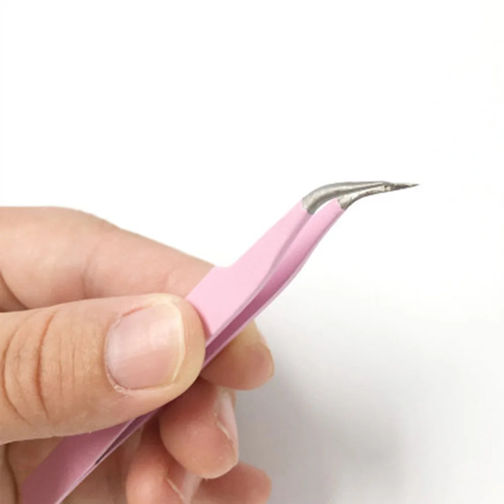 1pcs Lash Tweezers False Eyelash Extension Clip Pliers Eyebrow Tweezers For Hair Nail Art Soldering Lash Tongs Makeup Tools