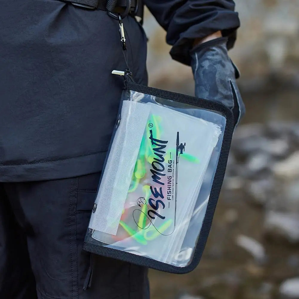 Waterproof PVC Fishing Lure Bag Transparent Fake Bait Storage Case Partitioned Tackle Organizer Pouch For Fishing Accessories