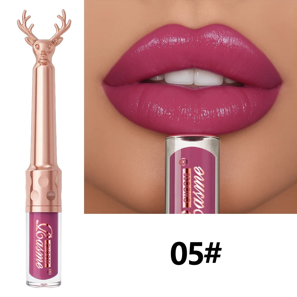 Moisturizing Cream Lip Gloss Autumn/Winter Moisturizing Liquid Lipstick Long Lasting Non Greasy Lip Makeup Christmas Brown