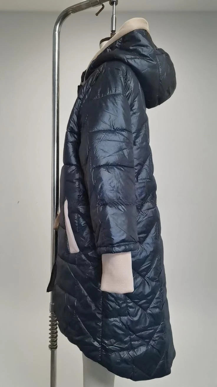 Women Jacket Autumn Winter New Fashion Hooded Loose Long Sleeve Solid Color Zip Up Casual Coat Outerwear