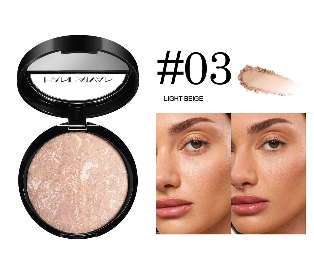 7 Colors Baked Duo Matte Finishing Powder Foundation Compact Waterproof Long Lasting Full Coverage Makeup Base Smooth Skin