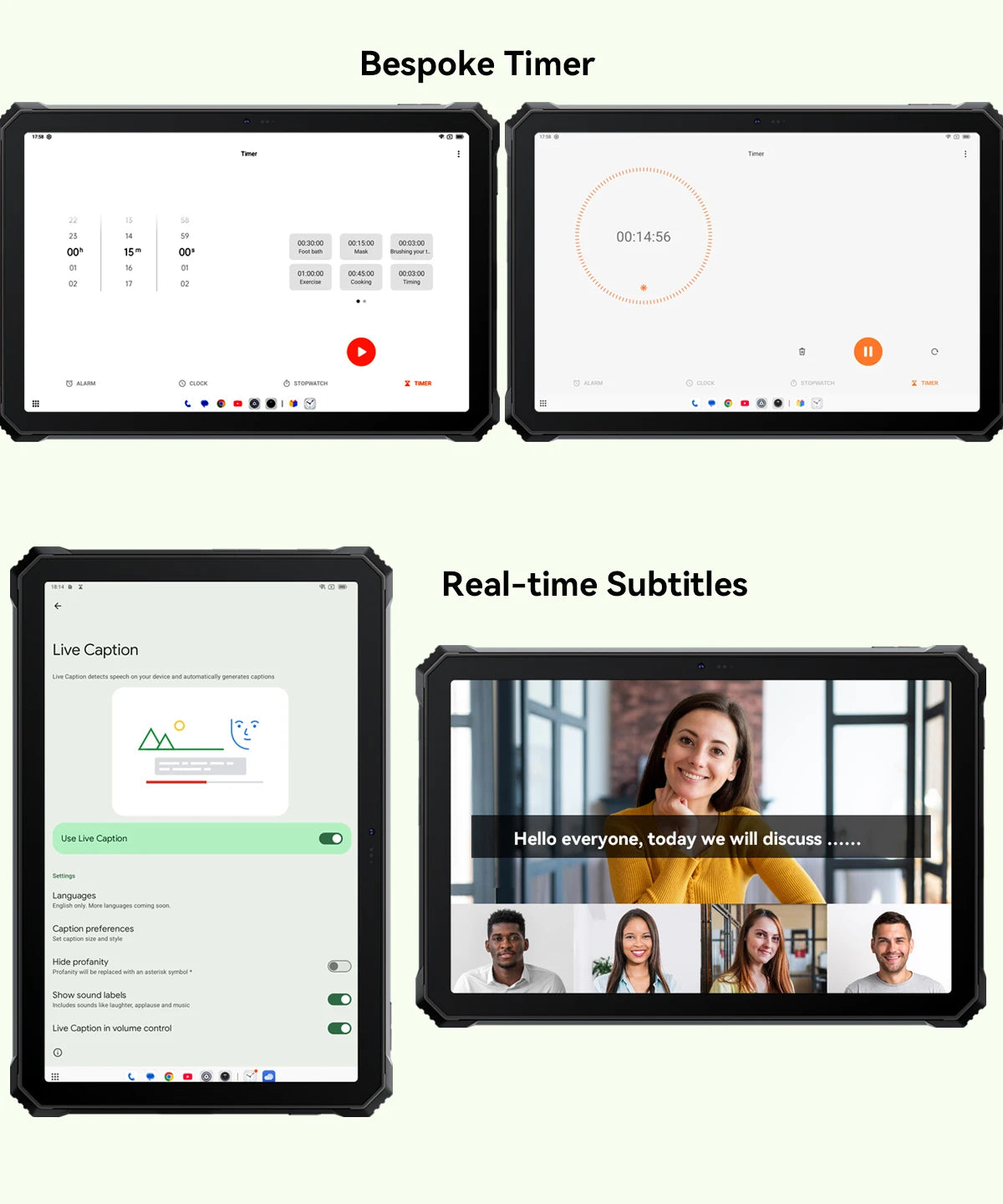 Blackview Active 12 Pro Rugged Tablet Android 15, Dimensity 7300 5G Pad 11 inch Widevine L1 Autofocus Projector, 16GB+ 1TB 30000mAh Tablet Phone 5G Calling