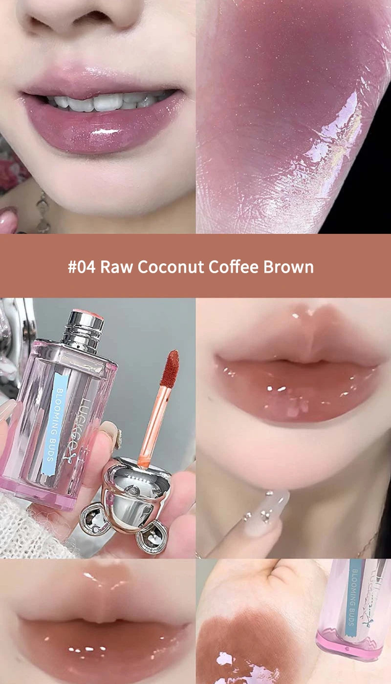 Bear Shuiguang lipstick, Korean show young, mirror Shuiguang glass lip, autumn and winter lipstick, makeup does not fade