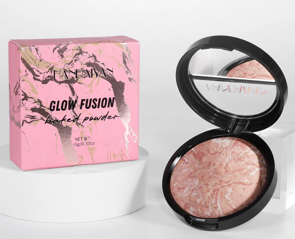 7 Colors Baked Duo Matte Finishing Powder Foundation Compact Waterproof Long Lasting Full Coverage Makeup Base Smooth Skin