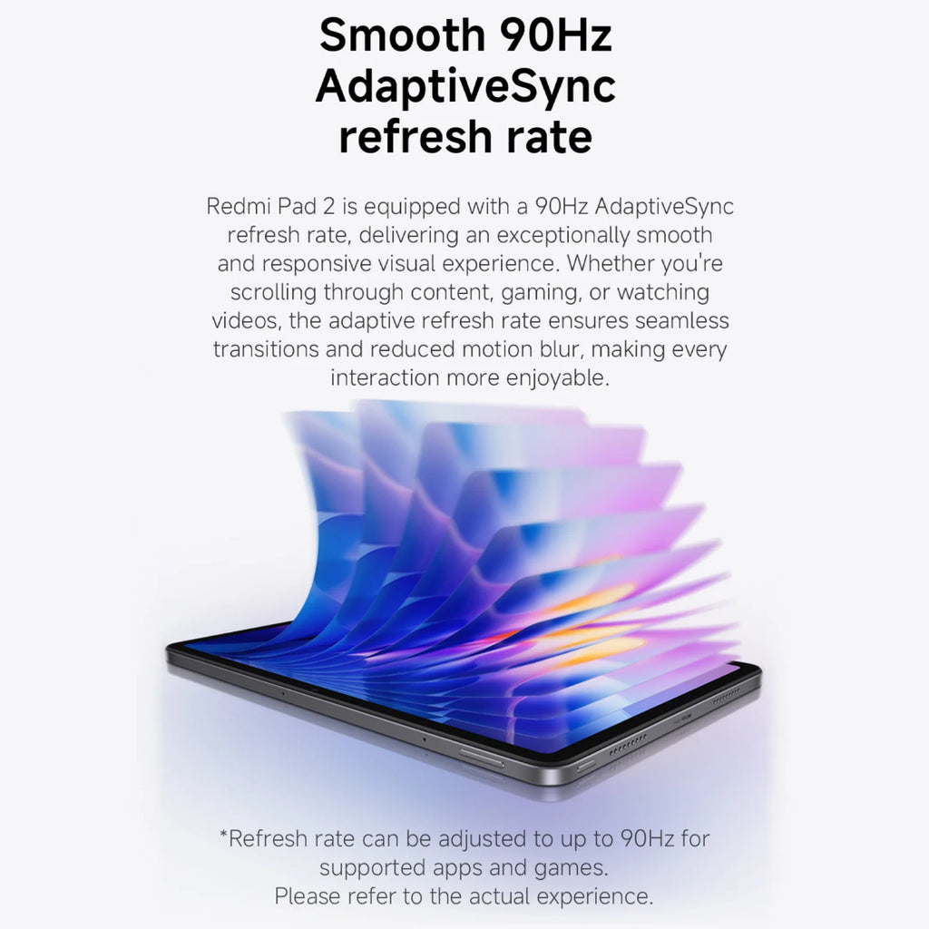 Xiaomi Redmi Pad 2 8+256GB WIFI Global Version MediaTek Helio G100-Ultra HyperOS 2 9000mAh 18W Charging 11" 90Hz 2.5K Display