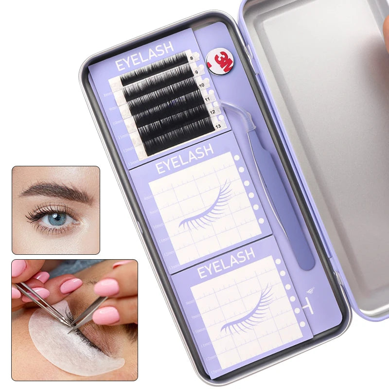 Magnetic False Eyelash Glue Cup Tweezers Holder Soft Anti Fall Board Pallet Specialized Eyelash Extension Tools Kit Box Plate DI
