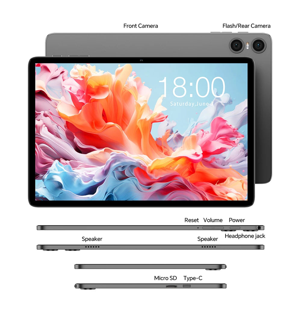 Teclast P30T Set 10.1" Tablet Android 16 Unisoc 8-core Max 16GB(3GB+13GB Expansion) RAM 128GB ROM 6000mAh Keyboard/Case/Mouse/Stylus/Headphone/Stand
