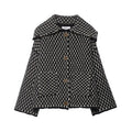 Fashion Lapel Plaid Knit Cardigan Women Loose Single Breasted Pocket Warm Jackets 2025 Autumn Winter Chic Lady Knitwear New Coat