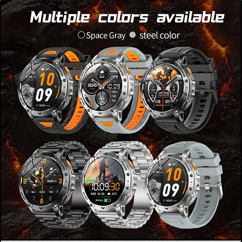 Smart Watch 1.7'' IPS Screen 1400mAh Battery IPX8 Waterproof 120+ Sports SOS LED BT Call Heart Rate Monitor Men Women