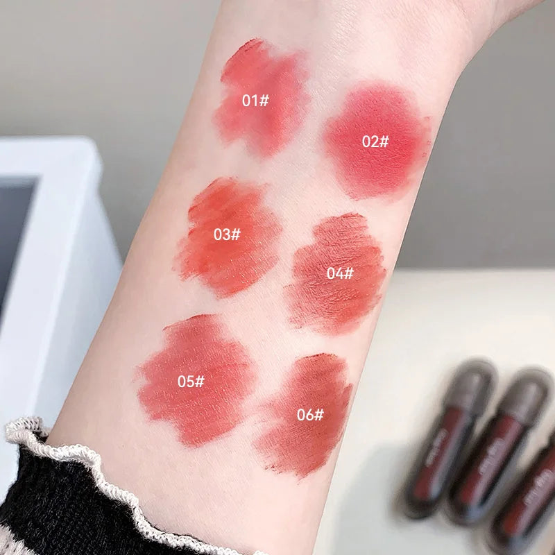 Gege bear Twilight Velvet Mist Lip Clay Matte Pure Color, Autumn and Winter Lip Glaze Rich and feminine,Apply makeup naturally
