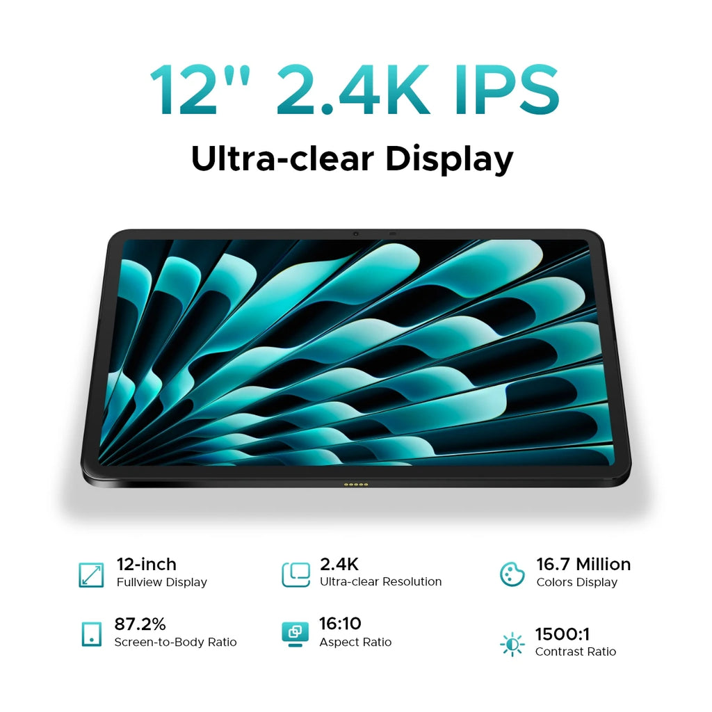 DOOGEE T40 Pro Tablet 12" IPS 2.4K 20GB(8+12) 512GB Helio G99 10800mAh Large Battery Quad Speaker 7.6mm Ultra-thin PC Smart Pad