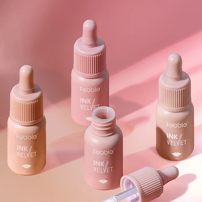 Febble 6 Color Matte Lip Gloss Nude Velvet Liquid Lipstick Multifunctional Long-lasting Lip Cosmetics Suitable for Autumn Winter