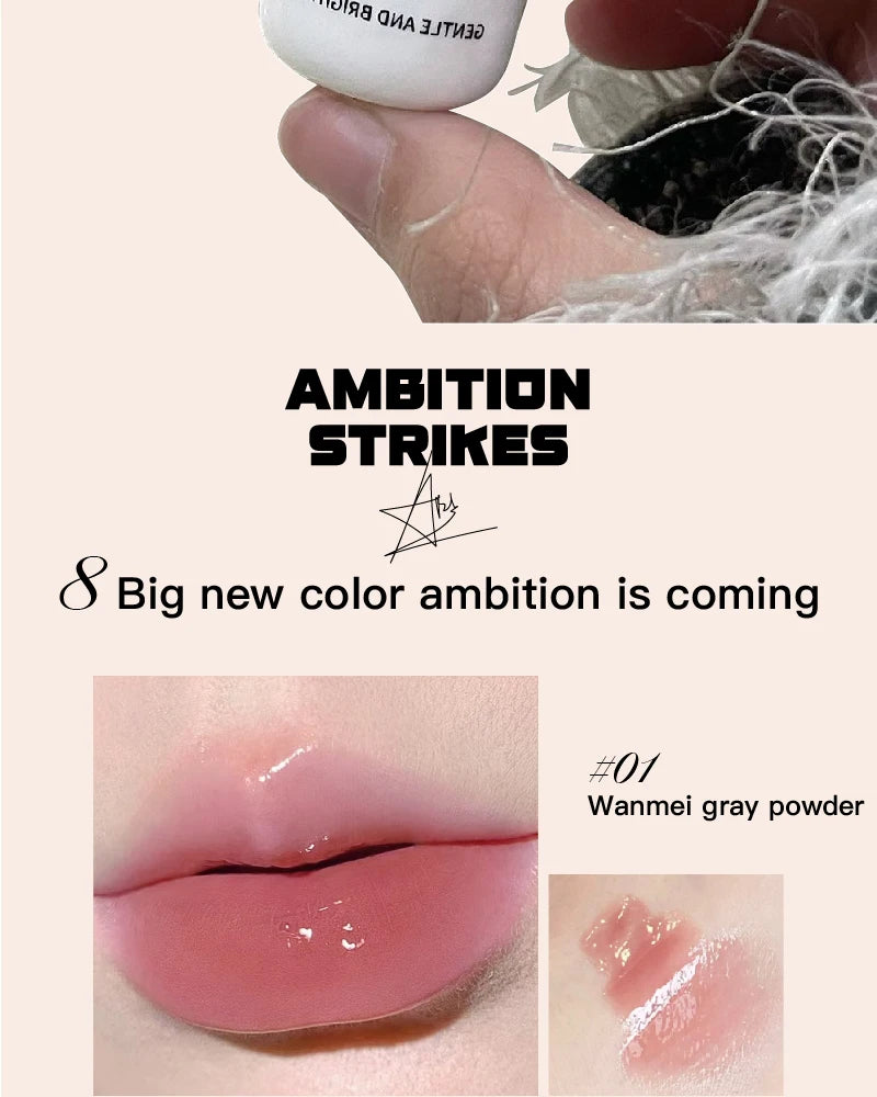 Herorange Glossy Lip Gloss Hydrating Watery Plump Lips Long Lasting for Autumn Winter