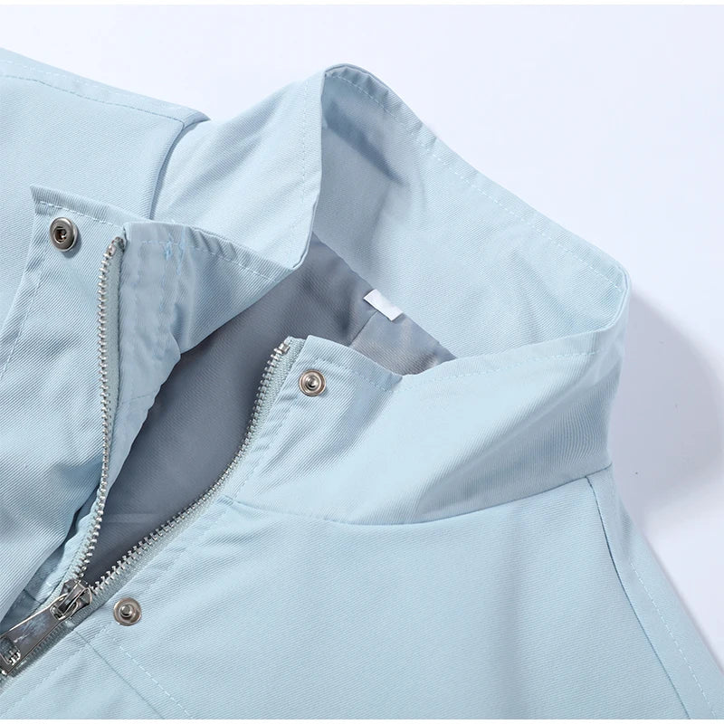 Fashion Solid Drawstring Waist Cinching Jacket Women Stand Full Sleeve Full Sleeve Pocket Jackets 2026 Autumn Casual Outwear