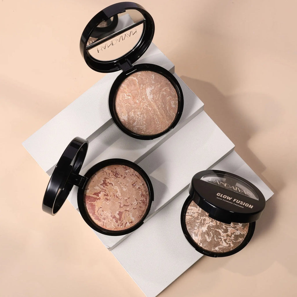 7 Colors Baked Duo Matte Finishing Powder Foundation Compact Waterproof Long Lasting Full Coverage Makeup Base Smooth Skin