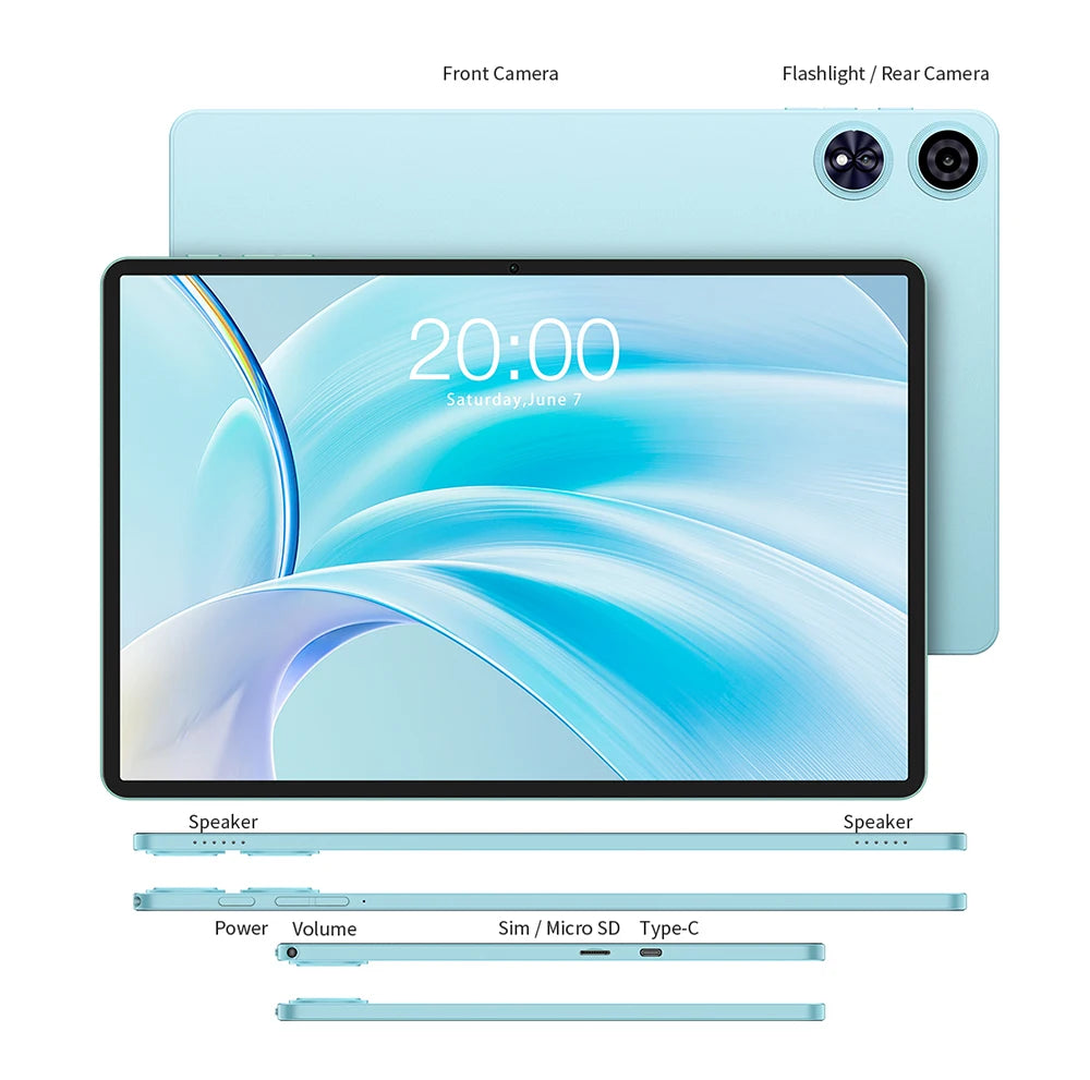 Teclast P50Case Tablet Android 15 11" 12GB(4GB+8GB) RAM 128GB ROM T606 8-Core 7000mAh P50 Case/Keyboard/Mouse/Stylus/Headphone