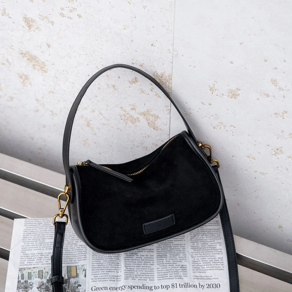 Genuine Matte Cowhide Women's Bag Autumn Winter, Elegant Soft Ladies Handle Bag, Fashion Versatile Shoulder Crossbody Handbag