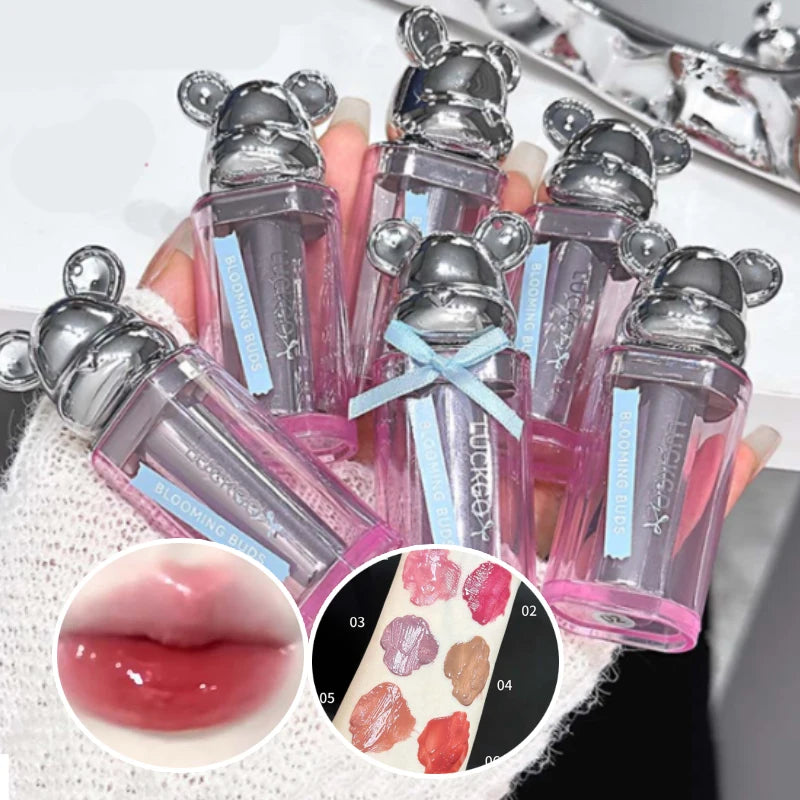Bear Shuiguang lipstick, Korean show young, mirror Shuiguang glass lip, autumn and winter lipstick, makeup does not fade