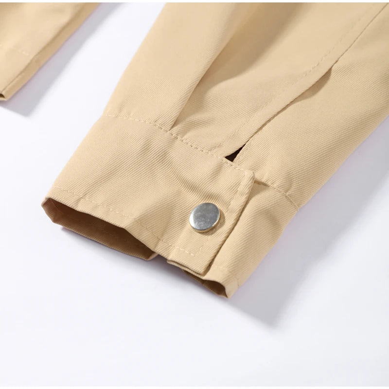 Fashion Solid Drawstring Waist Cinching Jacket Women Stand Full Sleeve Full Sleeve Pocket Jackets 2026 Autumn Casual Outwear