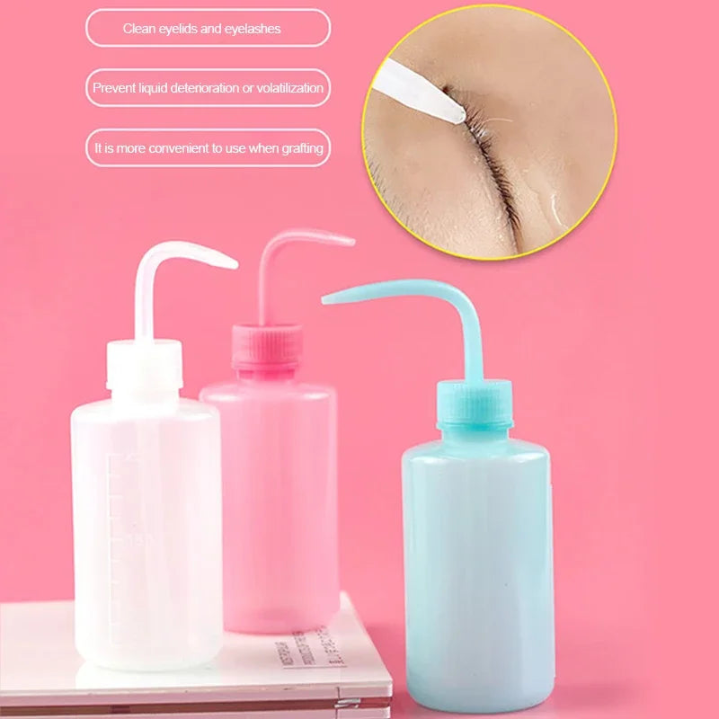 Curved Spout Cleaner Waterproof Eyebrow Remover Bottle Eyelash Extension Makeup Tool Eyelash Cleaning Washing Bottle 250/500ml