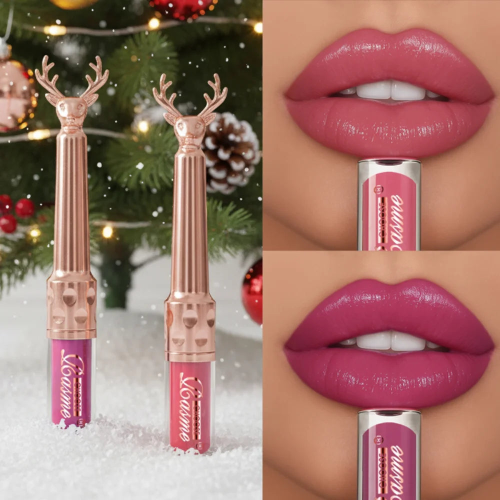 Moisturizing Cream Lip Gloss Autumn/Winter Moisturizing Liquid Lipstick Long Lasting Non Greasy Lip Makeup Christmas Brown