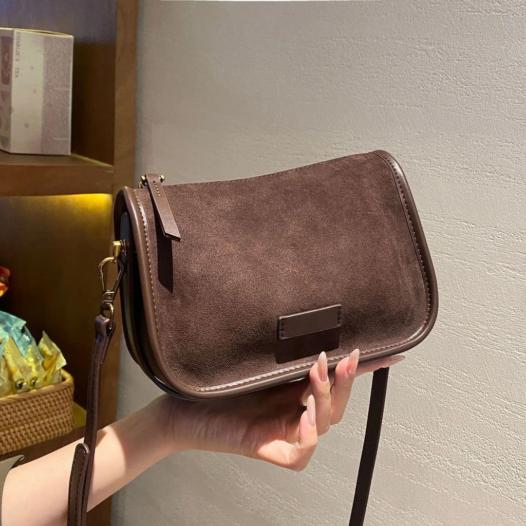 Genuine Matte Cowhide Women's Bag Autumn Winter, Elegant Soft Ladies Handle Bag, Fashion Versatile Shoulder Crossbody Handbag