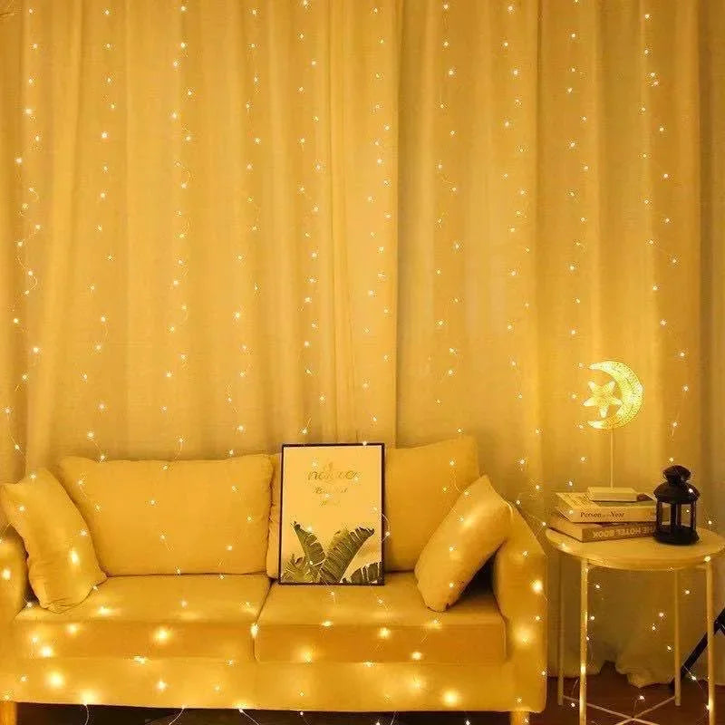 Christmas Lights LED Fairy String Curtain Lights 8 Mode Remote USB Festoon Christmas Decor For Home Holiday New Year Lamp