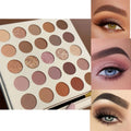25-Color Eyeshadow Palette Earth Tones Matte & Shimmer Autumn Winter Low Saturation Orange Brown Makeup with Brush