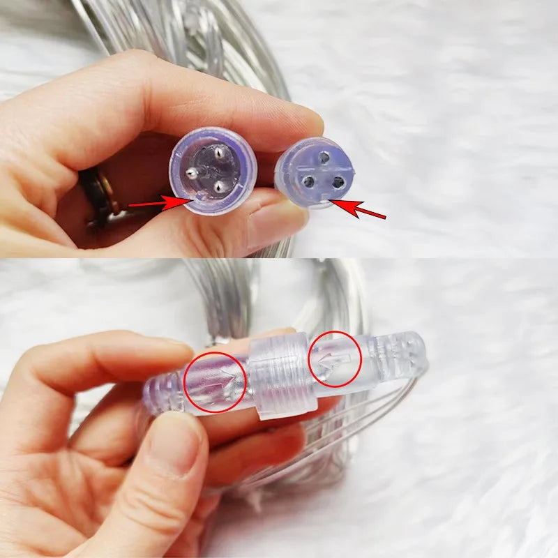 Christmas Decoration 2025 Led Lights Outdoor Street Garland 8/12M Waterproof Connector Icicle Light New Year 2025 Decor for Home