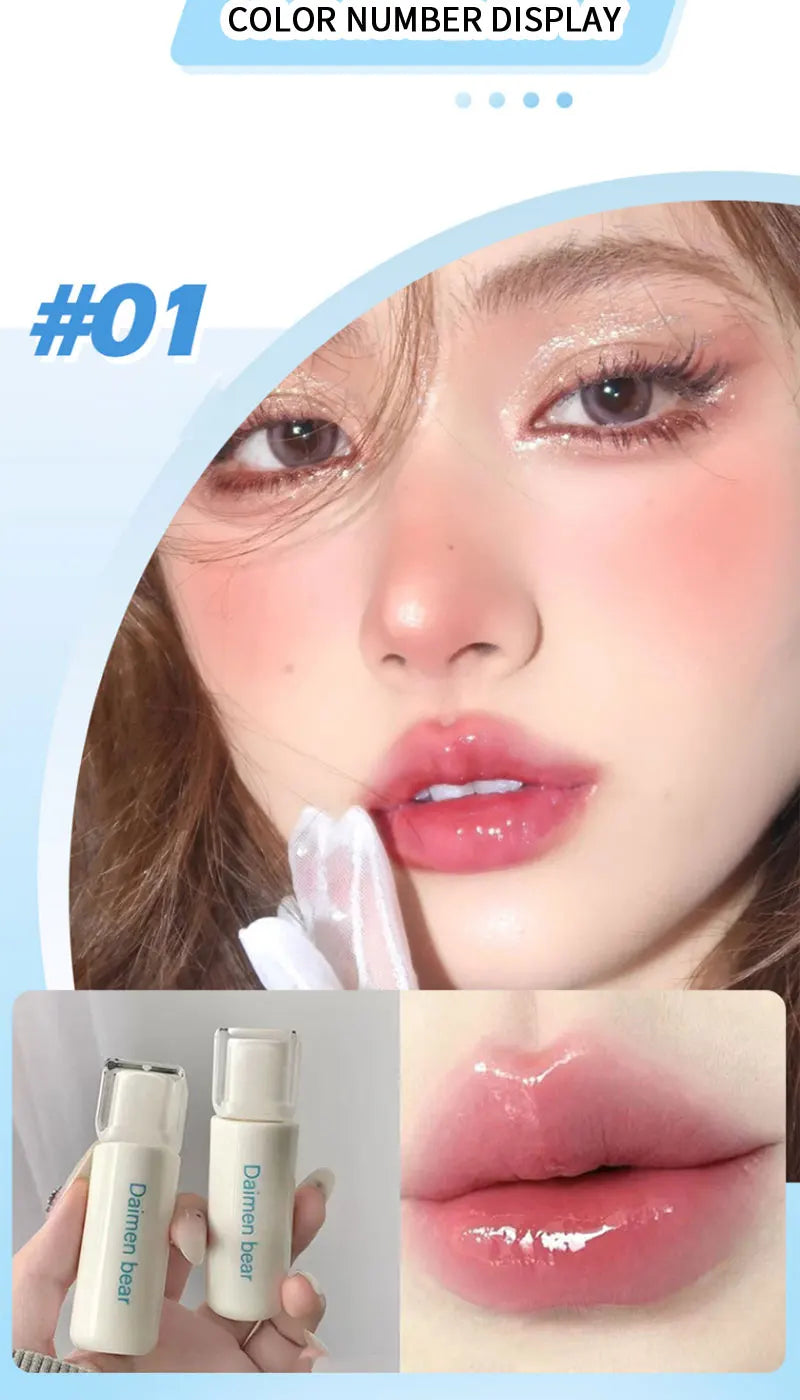 DaiMenBear Blue Oxygen Mirror Lip Gloss pseudo-natural Whitening for autumn and winter girls