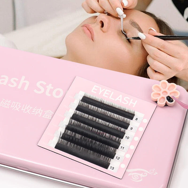Magnetic False Eyelash Glue Cup Tweezers Holder Soft Anti Fall Board Pallet Specialized Eyelash Extension Tools Kit Box Plate DI
