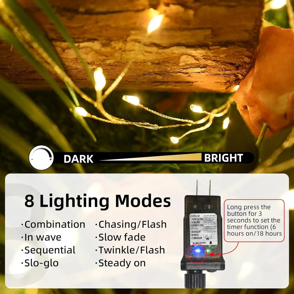 LED Firecracker String Lights Christmas Tree Lights Garland Fairy Light for Wedding Party Christmas Outdoor Decorations 2026