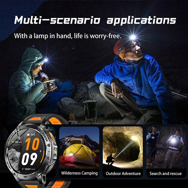 Smart Watch 1.7'' IPS Screen 1400mAh Battery IPX8 Waterproof 120+ Sports SOS LED BT Call Heart Rate Monitor Men Women