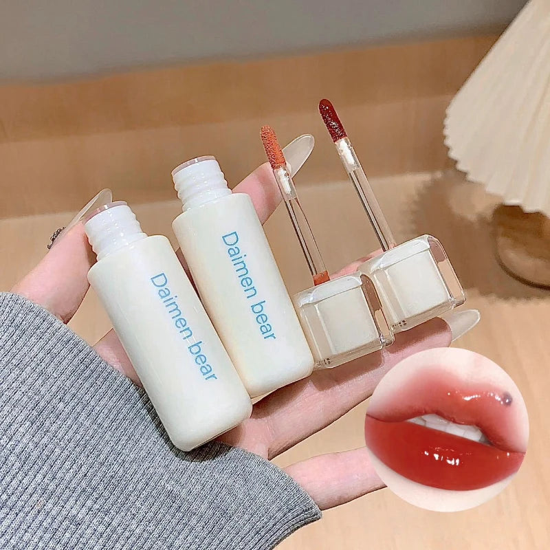 DaiMenBear Blue Oxygen Mirror Lip Gloss pseudo-natural Whitening for autumn and winter girls