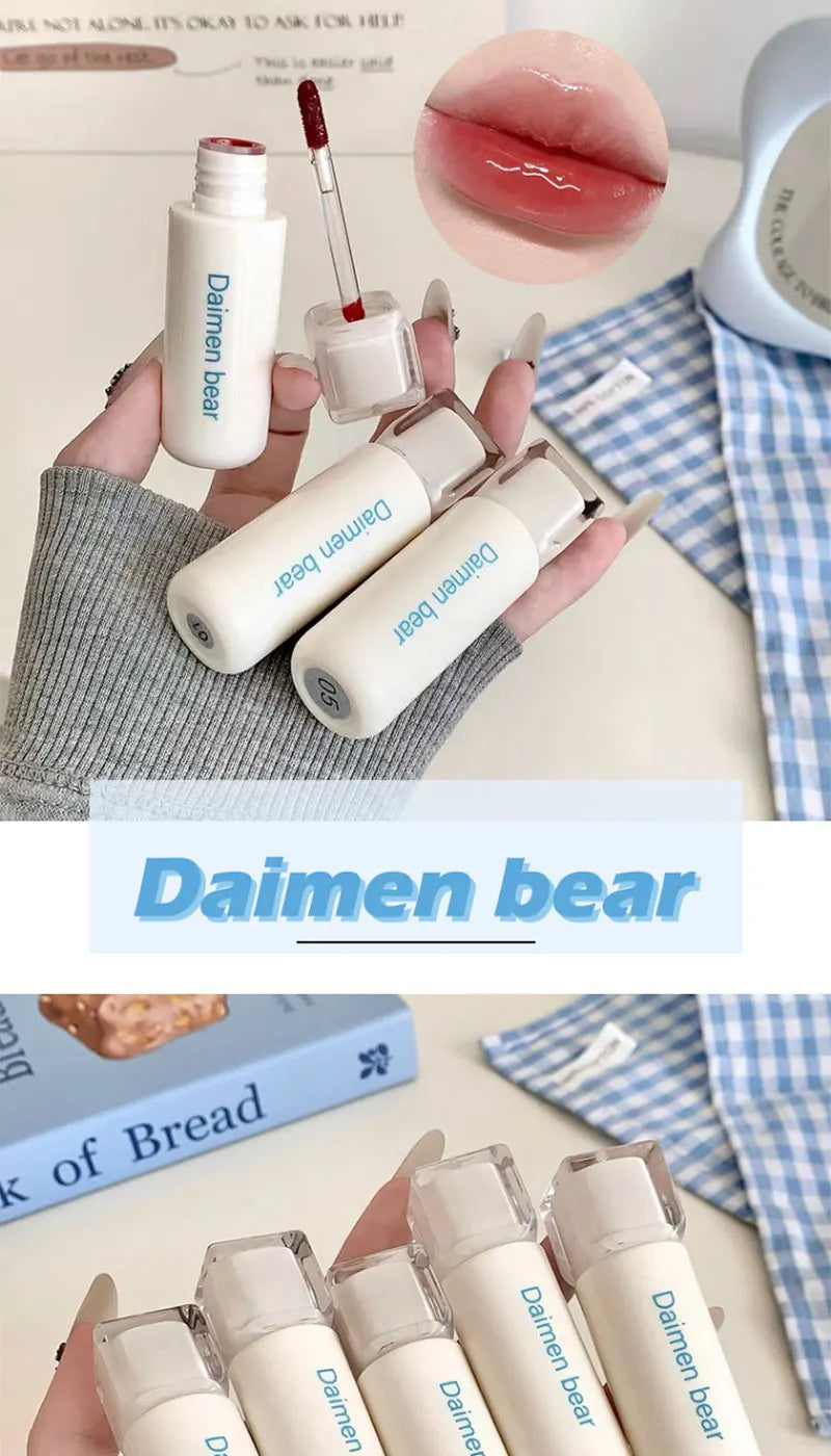 DaiMenBear Blue Oxygen Mirror Lip Gloss pseudo-natural Whitening for autumn and winter girls