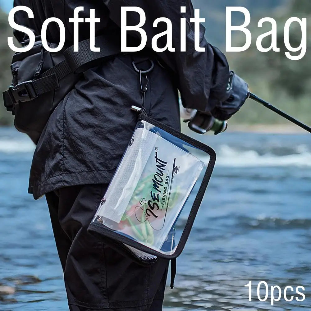 Waterproof PVC Fishing Lure Bag Transparent Fake Bait Storage Case Partitioned Tackle Organizer Pouch For Fishing Accessories